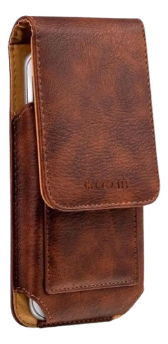 Funda Celular Cinto Tipo Piel Vertical 6.0/6.5 Clip Café 6.0
