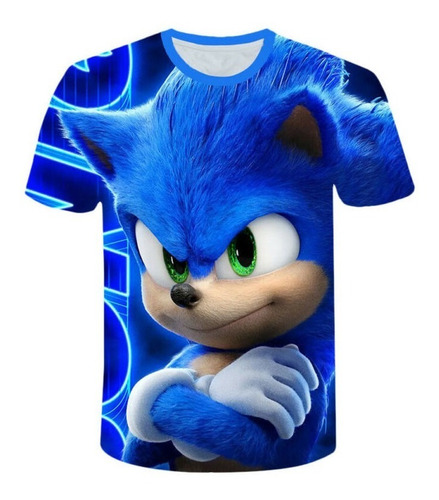 Imagen 1 de 3 de Niños Niños Juego Sonic El Erizo 3d T-shirt Blusa Tops