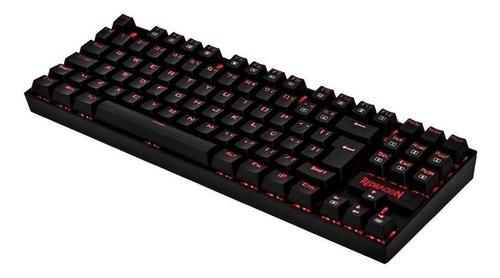 Imagem 2 de 3 de Teclado gamer Redragon Kumara K552-2 QWERTY Outemu Brown português Brasil cor preto com luz vermelho