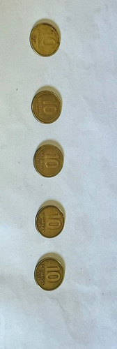 Monedas Argentinas 10 Centavos 1992 1993 2008 2009 2010 (Usado)