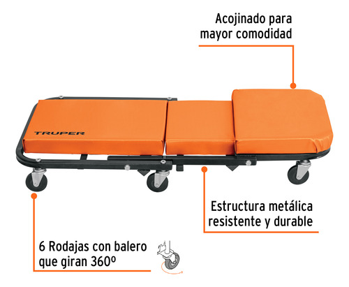 Cama / Banco De 36 Para Mecánico, Truper 102940