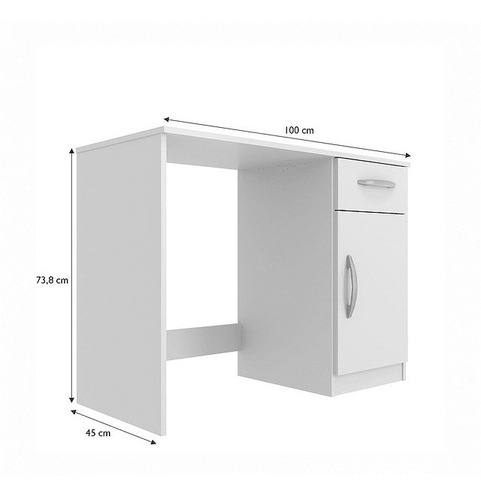 Escritorio Compaq Con Puerta Y Cajon Blanco - Be Design