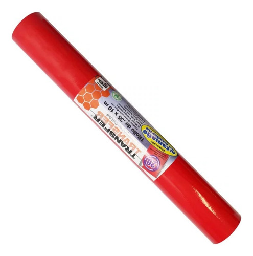 1 Rollo De Papel Contac Mica Adhesivo Transfer 35cm X 10m Rojo Brilloso
