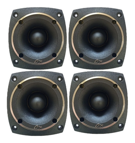 Kit 4 Super Tweeter Fenolico 150w Rms 8 Ohms Twuiter Cor Preto