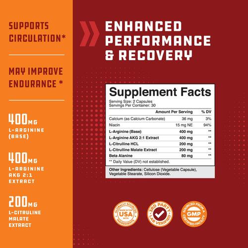 Nitric Oxide Booster Energy Supplement Natures Craft