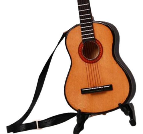 Guitarra Eléctrica De Madera En Escala 1/6 Con Juguetes En M