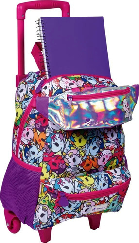 Mochila Escolar Tokidoki Unicórnio Rodinhas G Sestini Cor Violeta