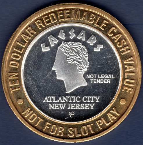 Ficha De Atlantic City Caesars Centro De Plata 999 (Usado)