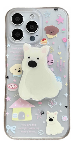 Funda Tpu Diseño Perritos Con Soporte Para iPhone 14 Pro