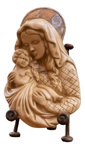 Virgen Medieval Cerámica Figura Religiosa Campoamor Deco