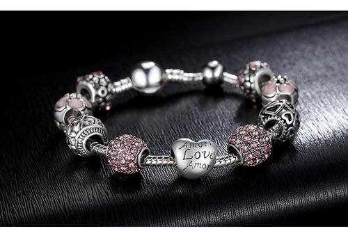 Pulseras De Plata Mujer Con Encantos Chapa Plata Fina 925