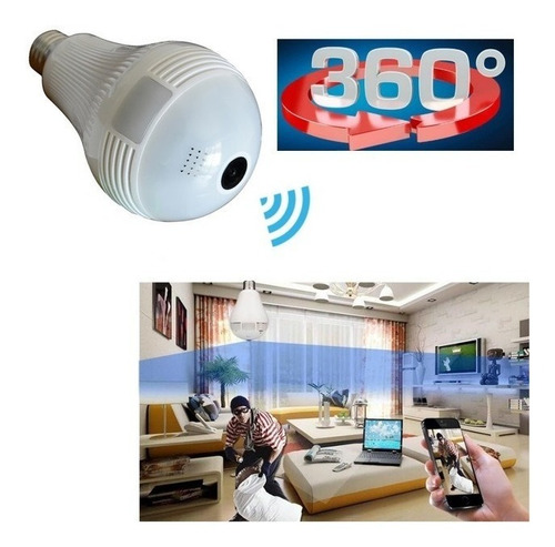 Lampara Wifi Led Ip Hd Camara Seguridad 360° Espia Parlante