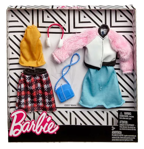 Cartela de Roupa Barbie Fashion Finds Blusa Branca e Calça Roxa