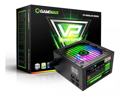 Fonte de alimentação para PC GameMax VP Series VP-600-RGB 600W preta  100V/240V
