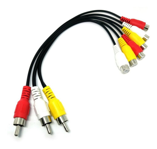 3 Rca Macho A 6 Rca Hembra Divisor De Audio, Vídeo, Av, Tv,