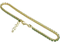 Comprar Tobillera Circonias Unisex 22cms +extensor Oro Laminado 18k
