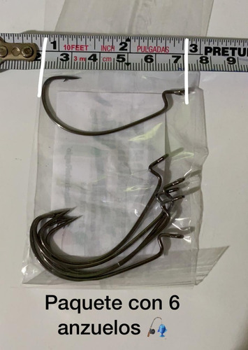 Paquete 6 Anzuelos Ganchos Rotativos Pesca 5 Cm Carnada