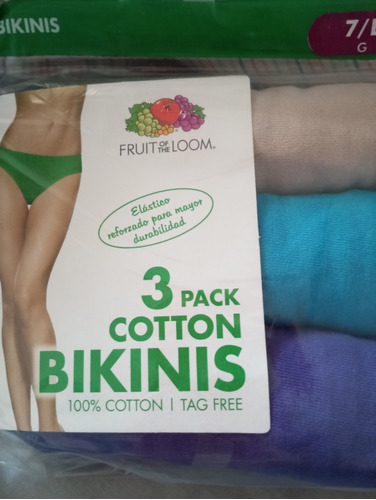 Bombachas Algodón Fruit Of The Loom Pack X3