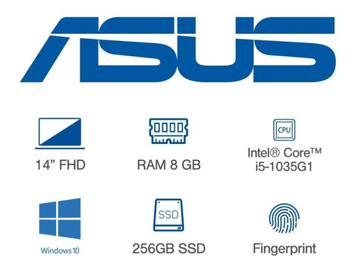 Imagen 8 de 8 de Portátil Asus X415j Intel I5 1035g1- 8gb+256 Gb Ssd 14 Fhd