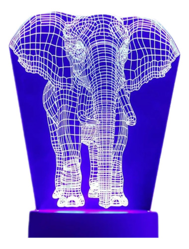 Lampara 3d Elefante (7 Colores)