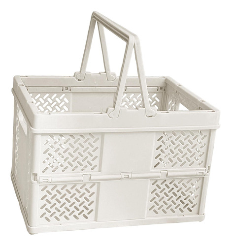 Caja De Almacenamiento Plegable Cesta De Compras Blanco