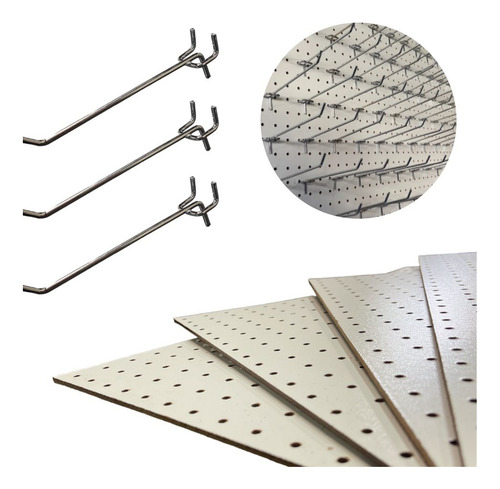 Ganchos Para Panel Ranurado Y Perforado De 5 Cm 100 Unidades