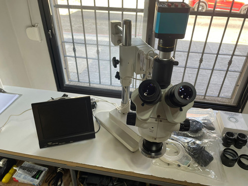 Microscopio Trinocular Amscope Completo Impecable  Permutas