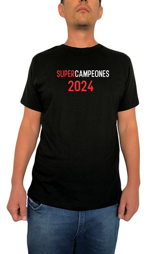 Remera Algodon River Plate Supercampeones 2024 Supercopa