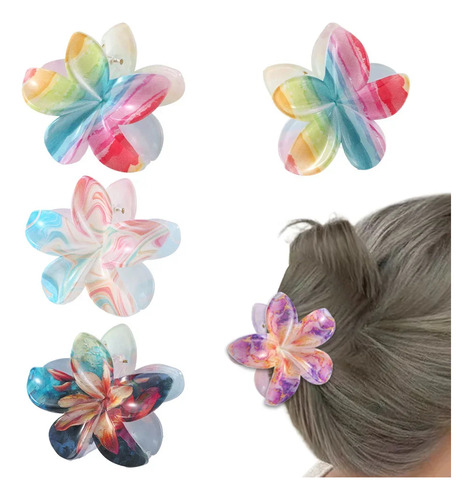 Pinza Para Pelo Plumeria, Versátil, De Plástico, Resina, 8 C