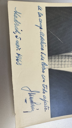 Fotografía Dedicada Juan Domingo Perón Madrid 1962 (Usado)