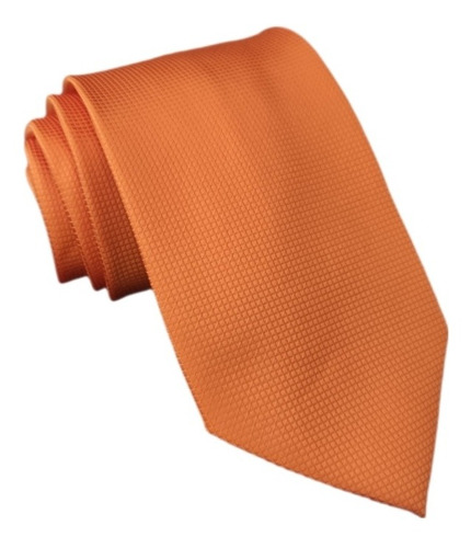 Lote 10 Corbatas Tono Naranja | Textura Microcuadros 