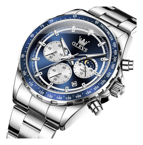 Reloj De Acero Inoxidable 2945 Chronograph Luminous Para Hom