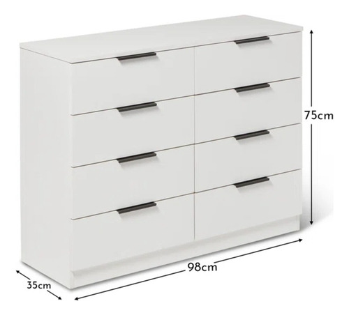 Comoda Moderna Fujishiro Blanco R&r Muebles