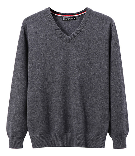 Suéter Hombre De Punto Moda Casual Cuello En V 100% Algodón