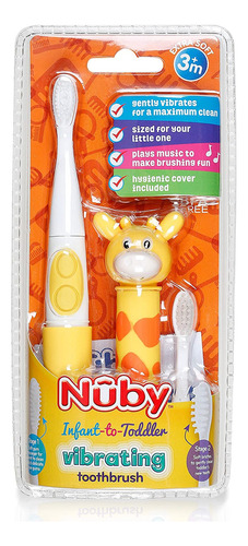 Nuby Electric Toothbrush With Animal Character, Giraffe, 3 P