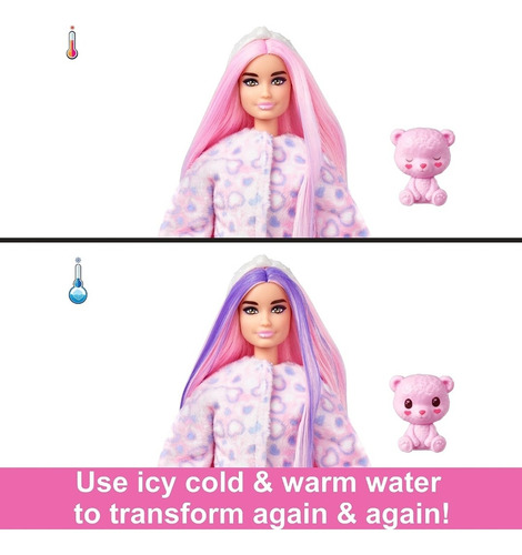 Barbie Cutie Reveal Muñeca Disfraz Osito Rosa 10 Sorpresas
