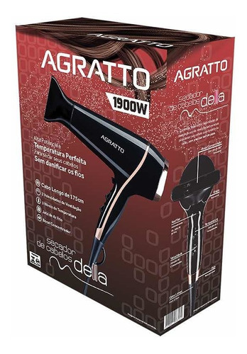 Secador De Cabelo Della Agratto 1900w 220 Volts Preto