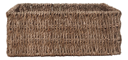 Canasto Cesto Rectangular Pequeño Fibra Natural Seagrass