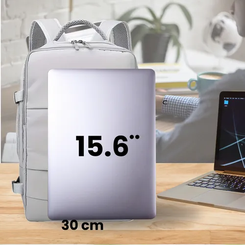 Mochila Notebook Impermeable Oficina Ejecutiva Facultad Usb Gris Liso