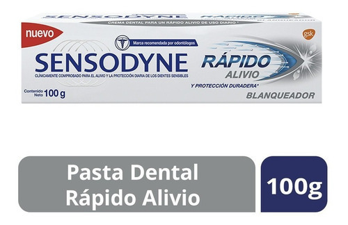 Sensodyne Rápido Alivio Blanqueador, 100g Crema Dental