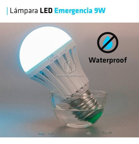 Foco De Emergencia Led 10w E27 Luz Emergencia Pack 3 Blanco Cálido