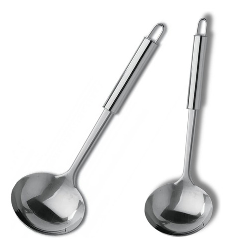 Kit 3 Conchas De Cozinha Feijão Utensilio Em Aço Inox 33cm