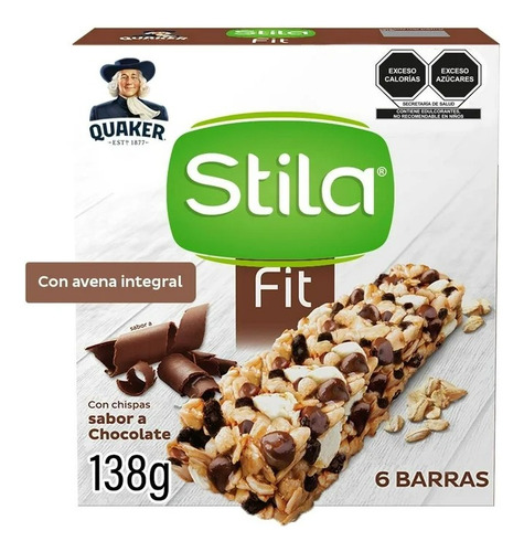 Barras De Avena Quaker Stila Fit Sabor Chocolate 6 Pzas De 2