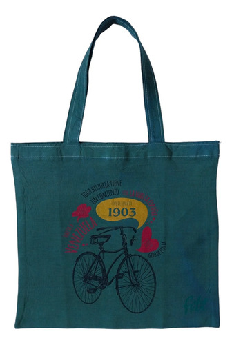Cartera Tote Bag Diseño Original Bicicleta Vinatage