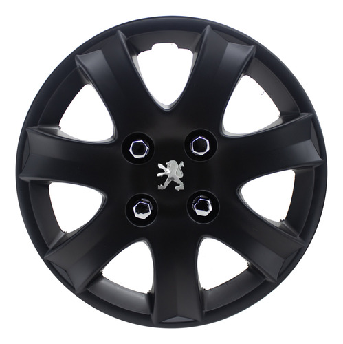 Juego Tasas Rueda Peugeot 207 Y 206 14 PuLG Con Logo Gris