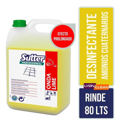 Desinfectante Amonios Cuaternario Perfumado Sutter Onda Lime