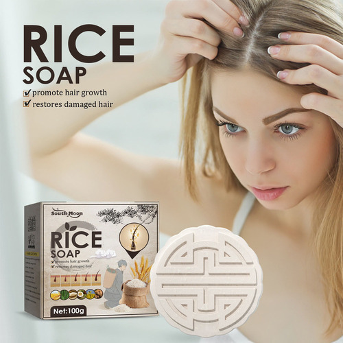 A 2 Peças De Shampoo De Arroz Anti-queda De Cabelo Em Barra