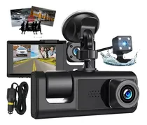 Comprar Cámara De Grabación Vehicular Con Resolución Hd 1080p Visión Nocturna Ir, Grabación En Bucle, Grabadora De Vídeo Con Triple Lente, Grabadora De Visión Panorámica, Interior Y Posterior Del Vehiculo