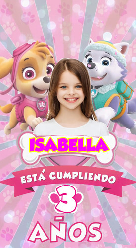 Oferta Tarjeta De Invitacion Video Skye Niña Paw Patrol