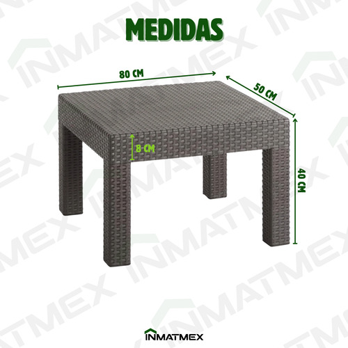 Sala Para Exterior Tipo Rattan Modelo Tulum Inmatmex Estructura Marrón oscuro